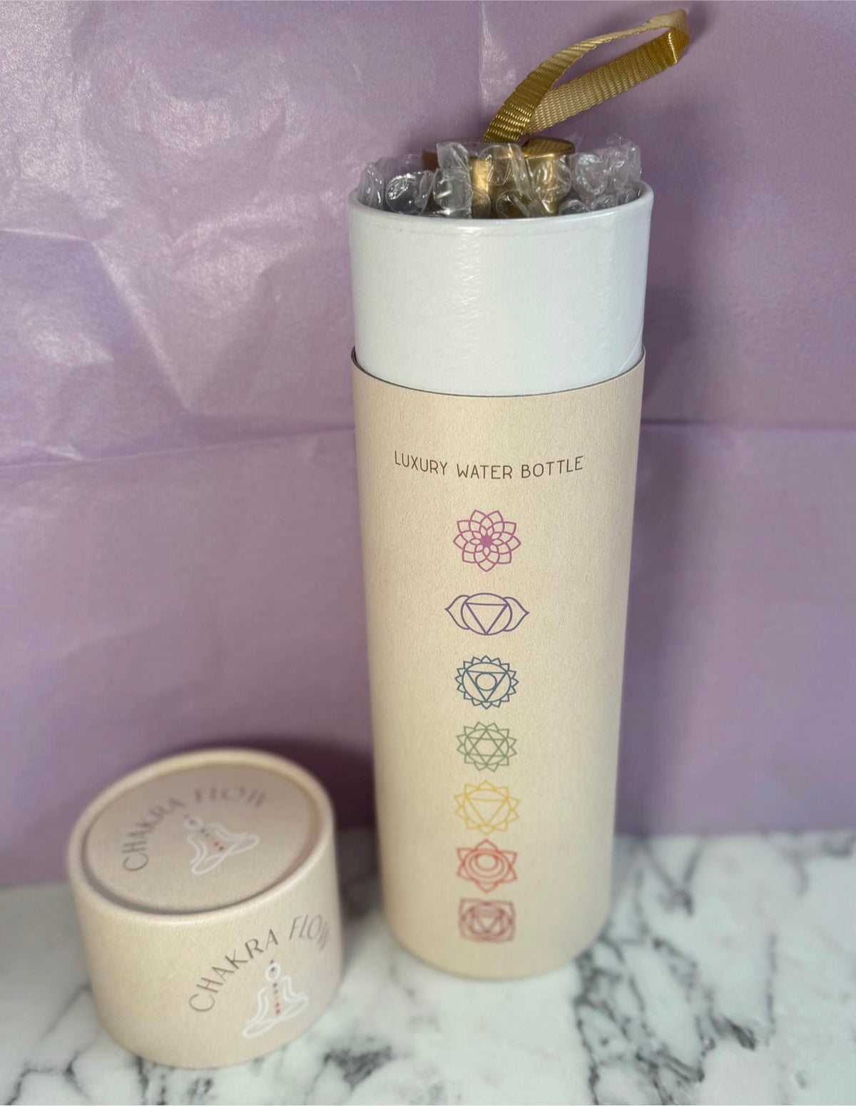 Luxury Personalised Chakra Gift Set – Glass Bottle, Notebook & Keyring