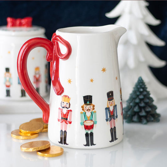 Christmas Nutcracker Soldier Print Ceramic Flower Jug Festive Kitchen Decor Gifts