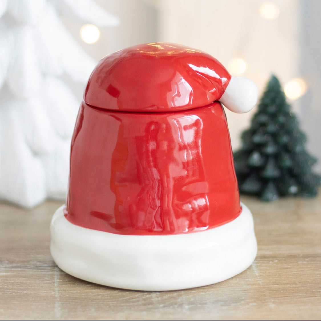 Red Santa Hat Christmas Ceramic Oil burner / Wax Melt Warmer