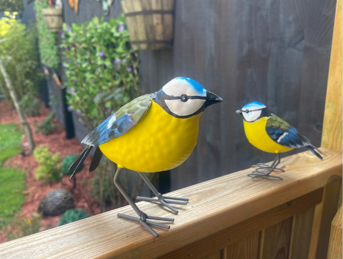 Blue Tit Metal Bird Decorative Garden Ornaments