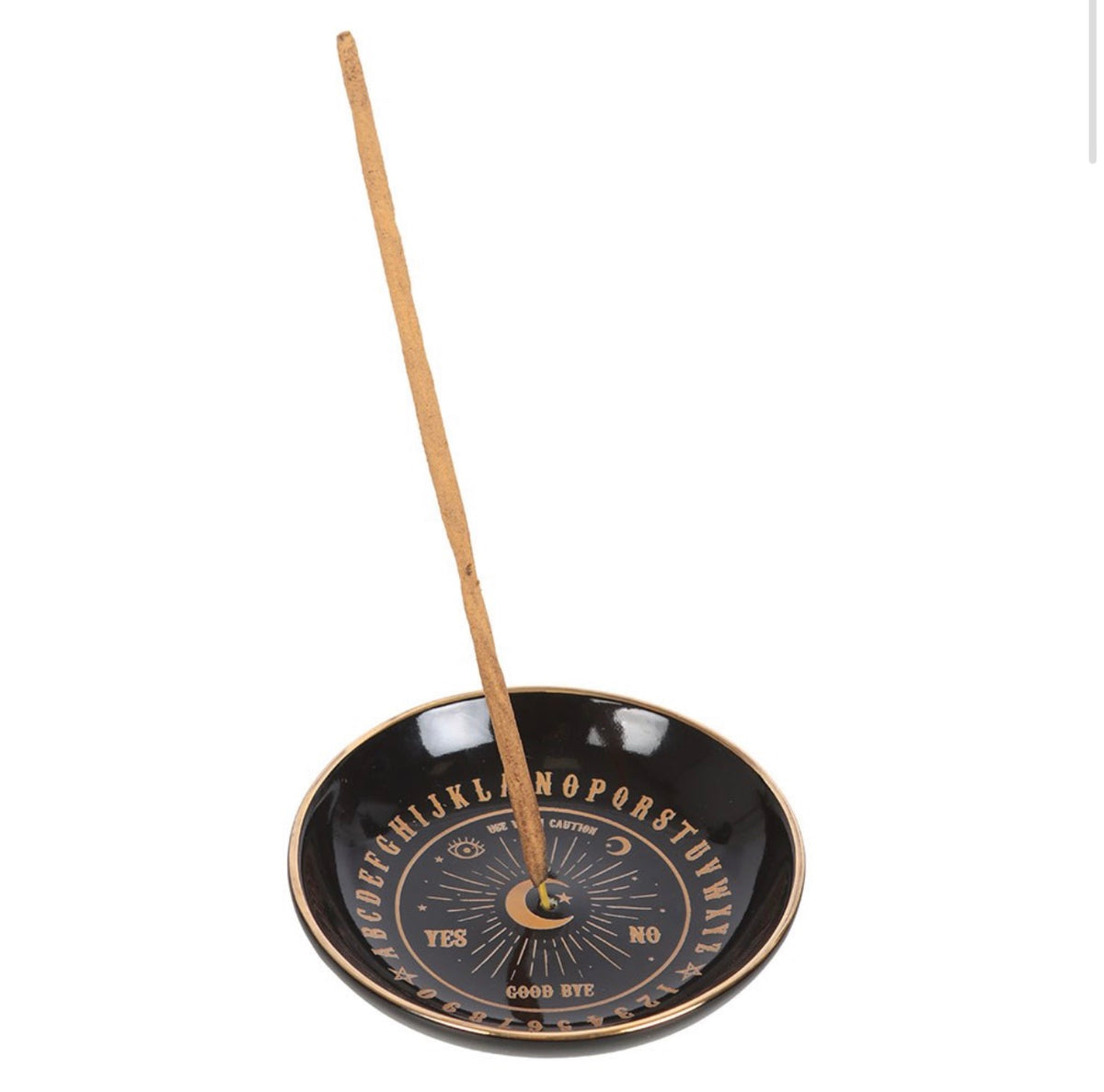 Black Talking Board Incense Stick Holder – Ouija Style Gothic & Spiritual Home Décor