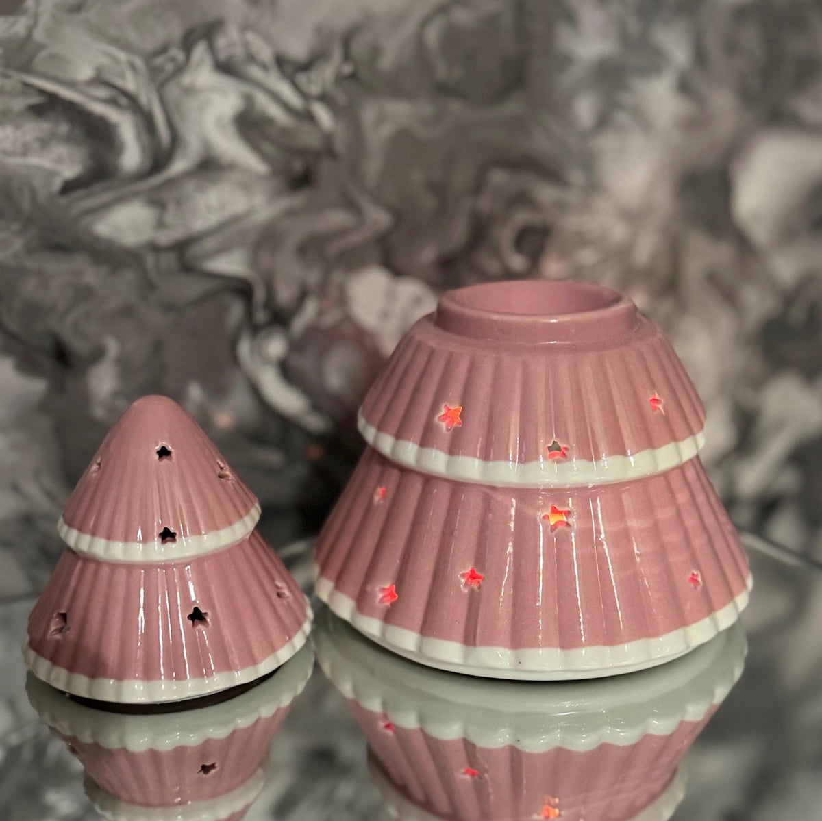 Pink Christmas Tree Oil Burner & Wax Melt Warmer