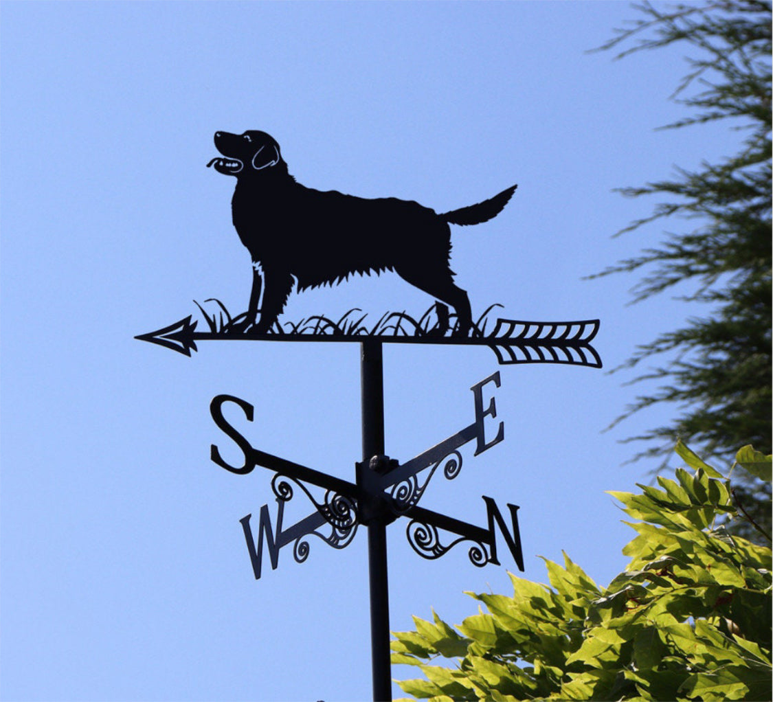 Labrador Retriever Dog Silhouette Black Metal Garden Weathervane Wind Spinner Decorative Ornament