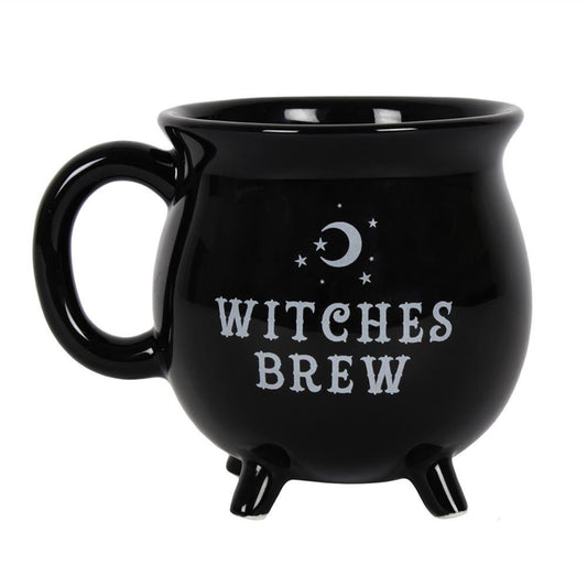 Witches Brew Black Cauldron Coffee Tea Mug Halloween Decor Gothic Witchy Gifts