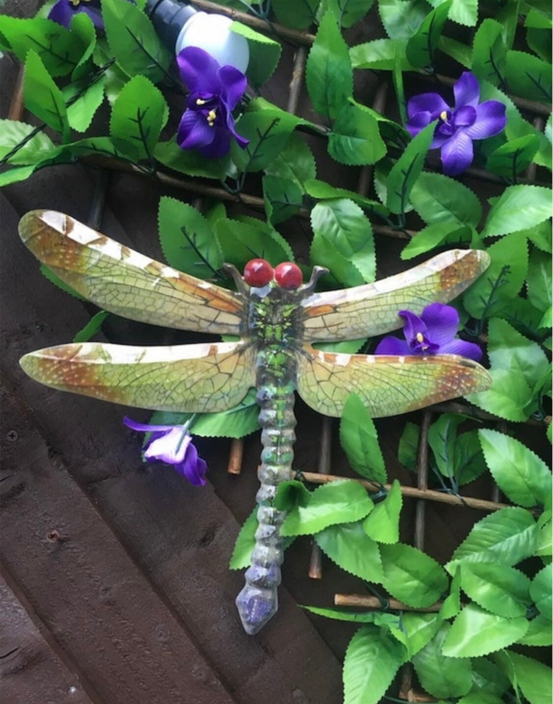 Decorative Dragonfly Metal Garden Wall Art Plaques, Brighten up Fences, Walls, Sheds, Summerhouses etc. - 2 Colours