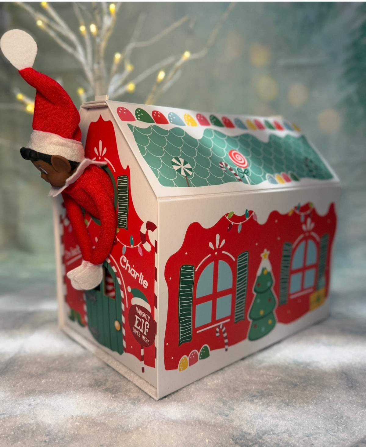 Large Personalised Christmas Elf Gift Box with 1 or 2 Elves