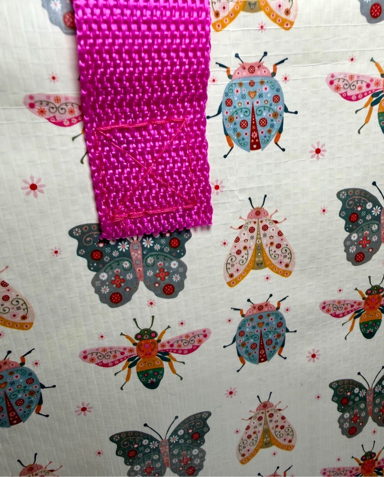 Floral Insect Insulated Lunch Bag Made from Recycled Plastic | Reusable Lunch Tote | Eco Friendly Gift | Lunch Bag for Work School Picnics