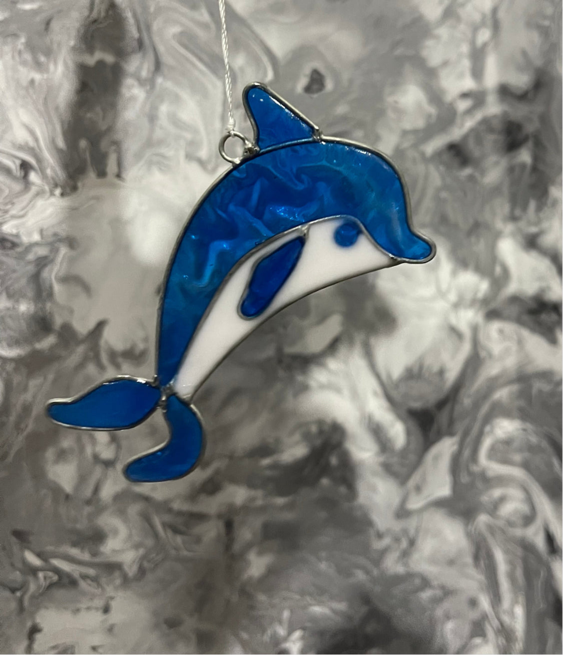 Coastal Blue Dolphin Suncatcher Wind Spinner Light Catcher Window or Garden Hanging decoration