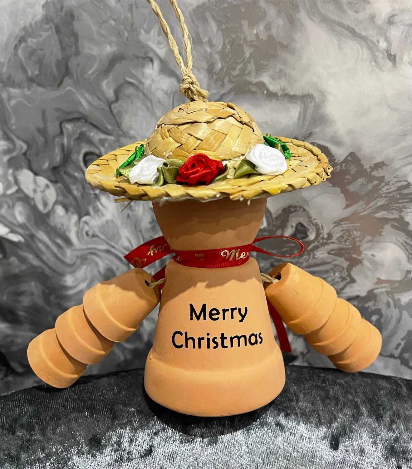 Personalised Terracotta Christmas Flowerpot People - Handmade Garden Ornament