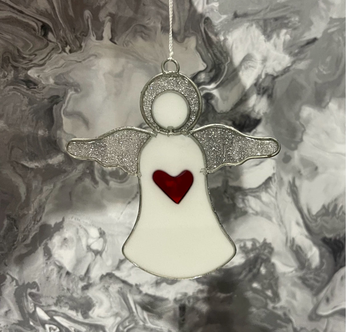 Guardian Angel Heart Suncatcher Wind Spinner Light Catcher Window or Garden Hanging decoration