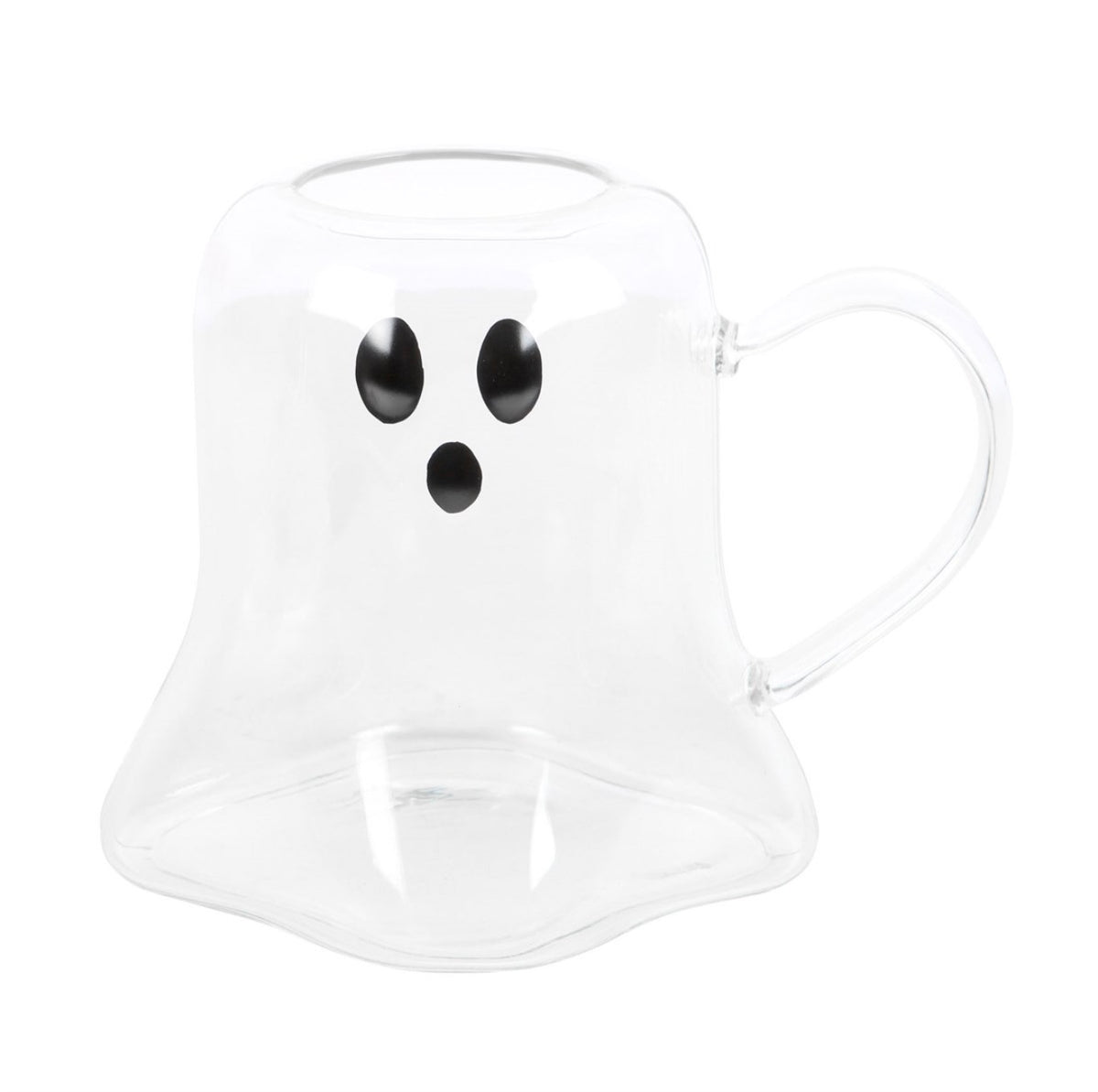 Ghost Shaped Clear Glass Mug – Halloween Hot Chocolate Cup