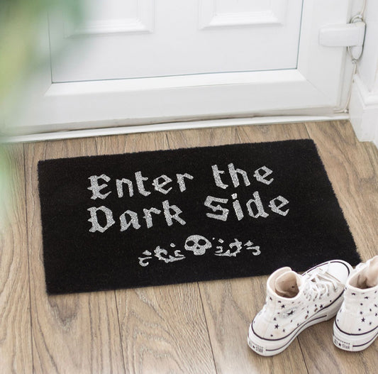Enter The Dark Side Skull Design Natural Coir Non Slip Welcome Doormat Gothic Home Decor Gifts