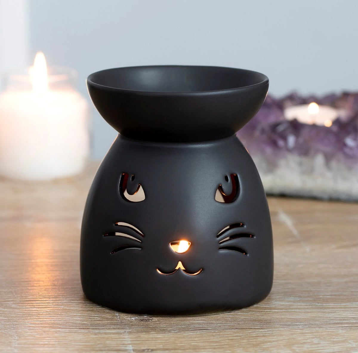 Black Cat Cut-Out Oil Burner – Ceramic Wax Melt Burner
