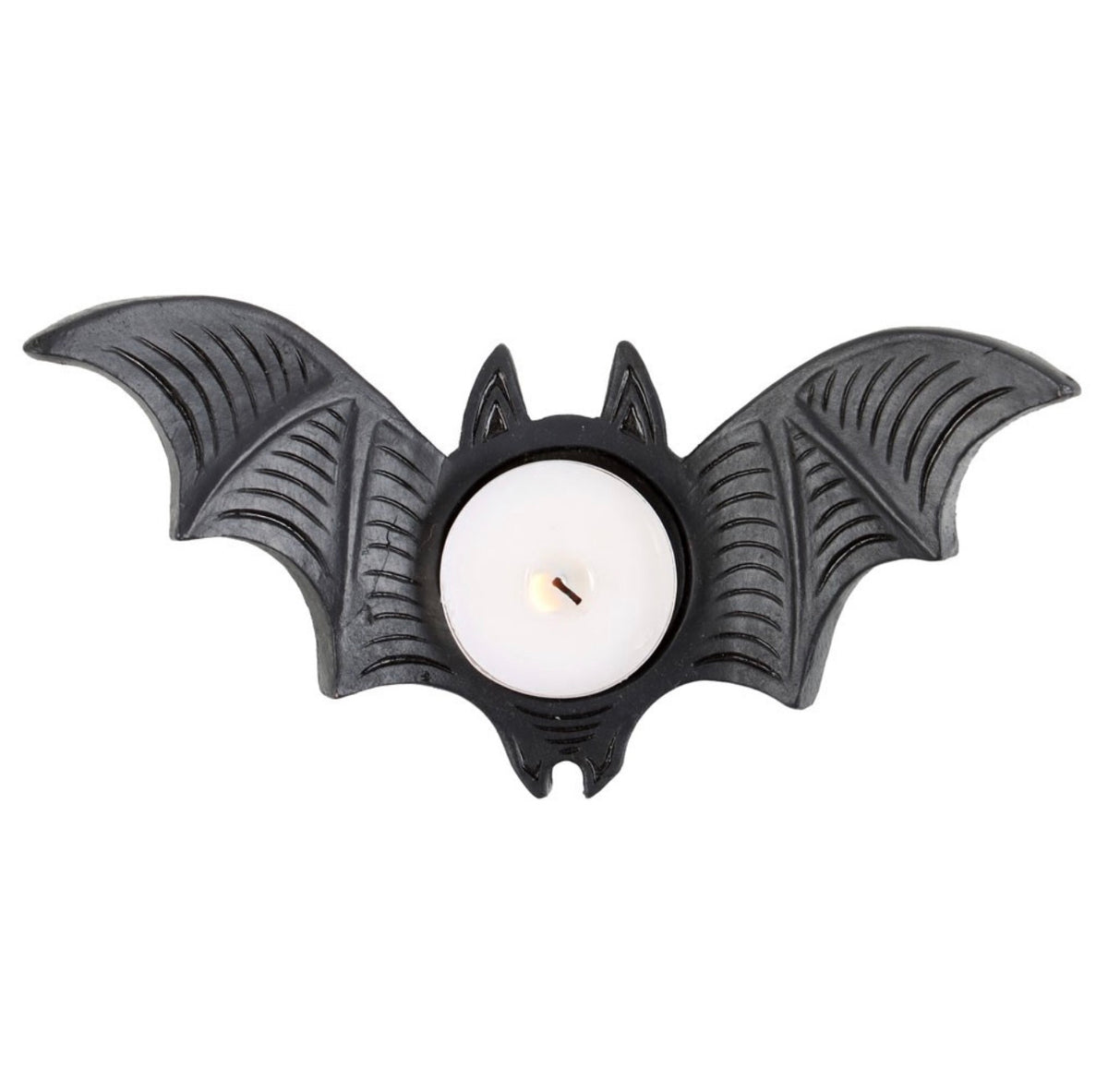 Black Bat Tealight Candle Holder – Gothic Halloween Decoration & Spooky Home Décor