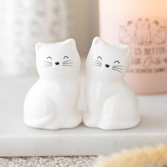 Cat Salt & Pepper Shakers – Cute Ceramic Pots Cat Set for Cat Lovers