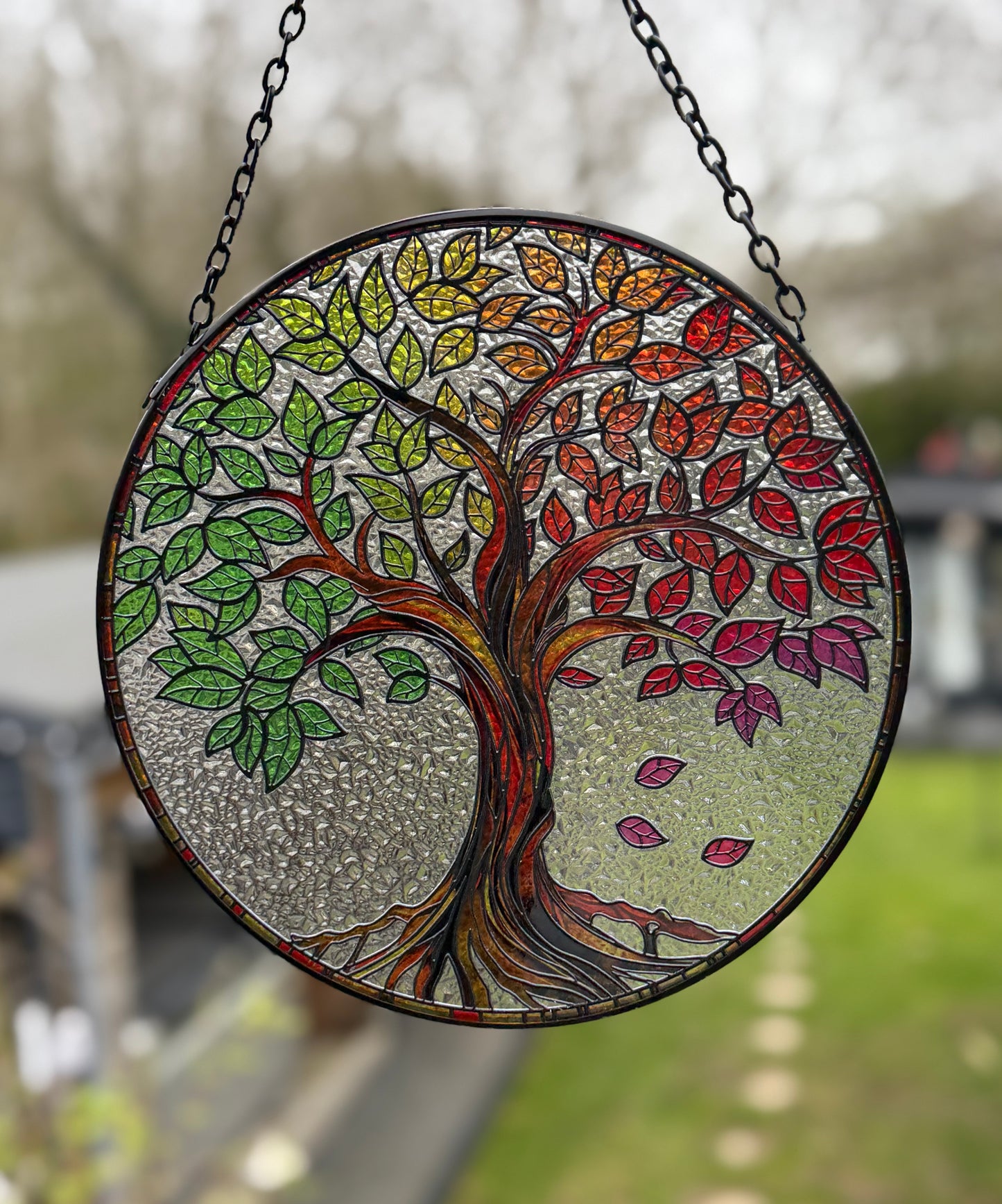 Tree of Life Suncatcher – Stained Glass Effect Wind Spinner (23cm)