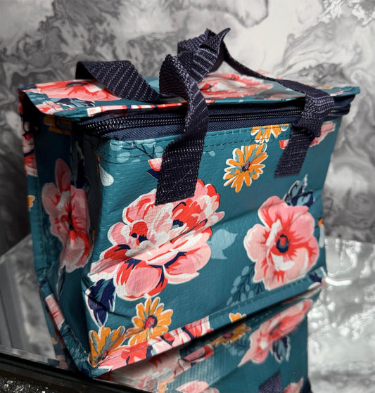 Floral Rose Print Insulated Lunch Bag Made from Recycled Plastic | Reusable Lunch Tote | Eco Friendly Gift | Lunch Bag Work School Picnic