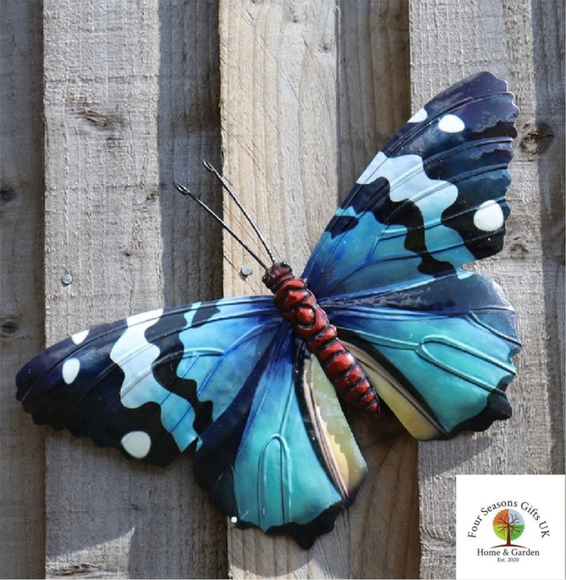 Decorative Butterfly Metal Garden Wall Art Plaques, Brighten up Fences, Walls, Sheds, Summerhouses etc. - 4 Colours