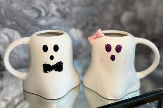 Halloween Ghost Couple Mugs – Mr & Mrs Boo Set