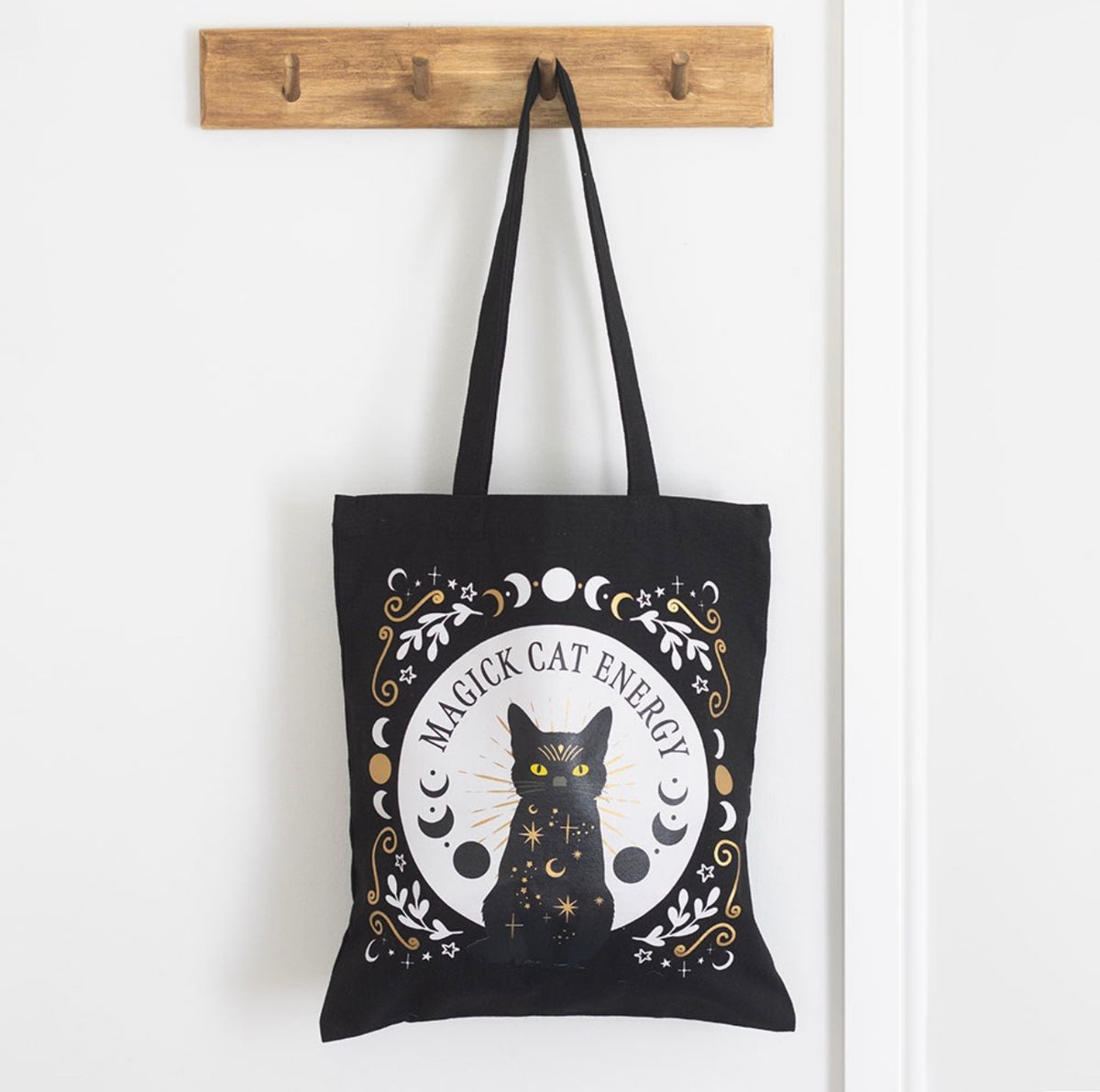 Black Magick Cat Energy Tote Bag – Mystical Cat Shopper