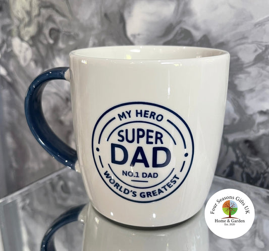 My Hero Super Dad Ceramic Coffee Tea Mug Cup Fathers Day Birthday Christmas Gift