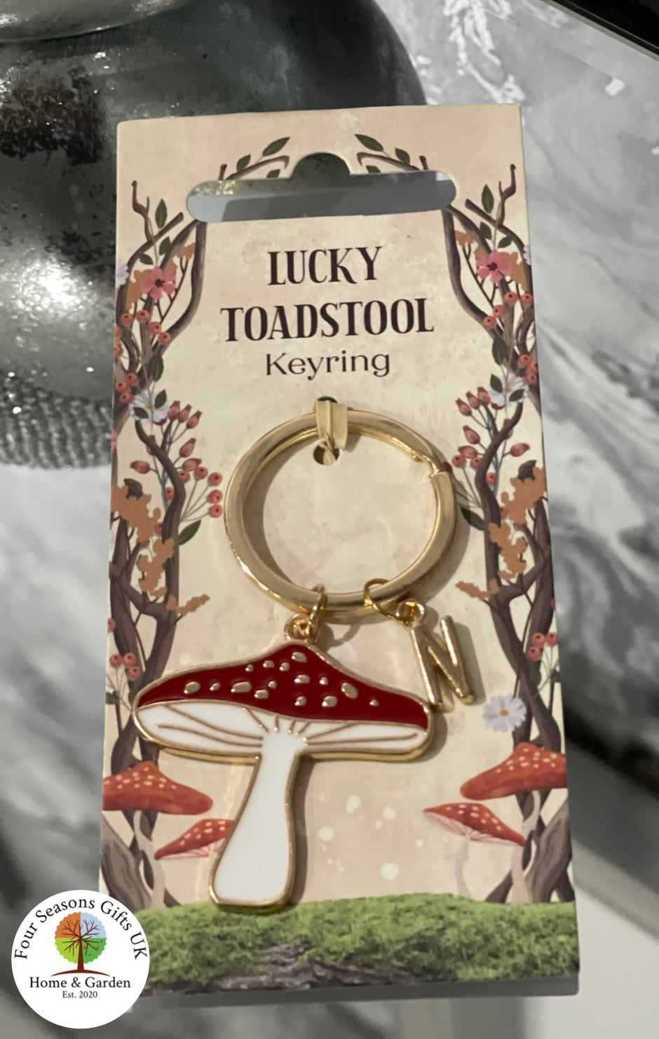 Lucky Toadstool Personalised Enamel Keyring Handbag Charm - Gifts for Someone Special