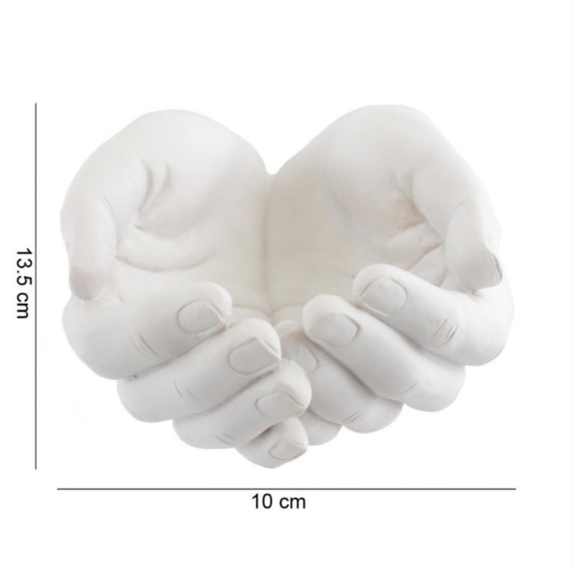 Healing Cupped Hands Together White Decorative Display Bowl Ornament