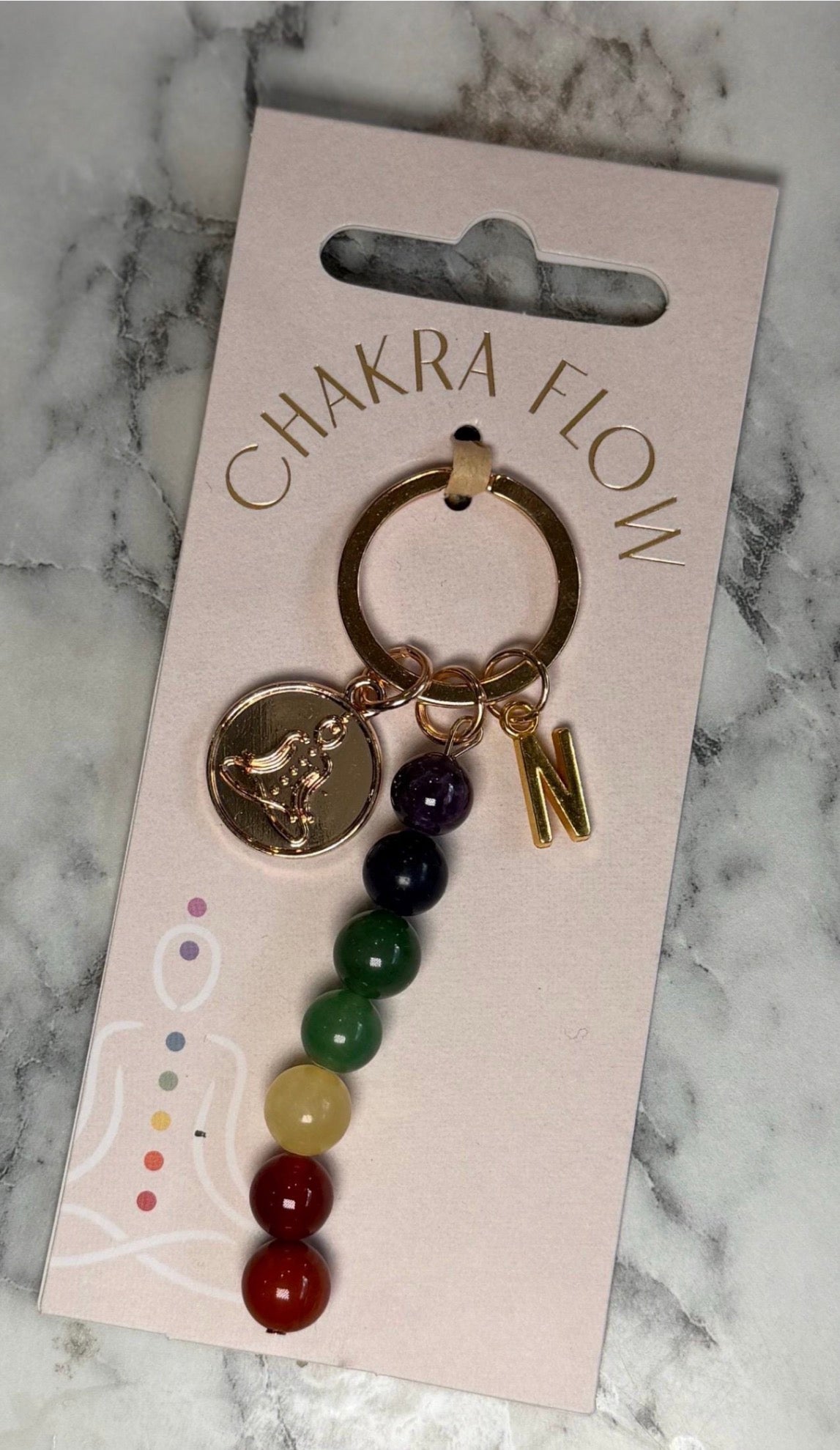 Luxury Personalised Chakra Gift Set – Glass Bottle, Notebook & Keyring