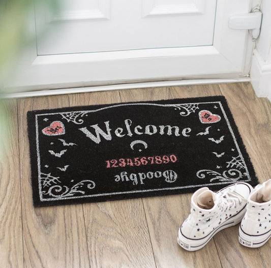 Spiritual Talking Board Hearts Design Natural Coir Non Slip Welcome Doormat Gothic Decor Gifts