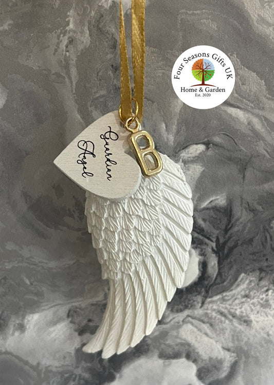 Angel Wing Personalised Christmas Tree Hanging Decoration Ornament, Loss of Loved One Keepsake, Memorial Remembrance In Loving Memory Gifts