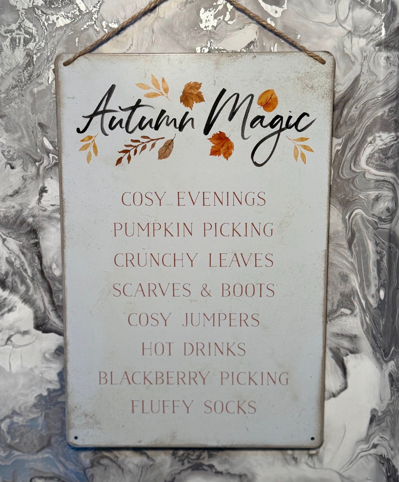 Autumn Magic Metal Hanging Sign, Cosy Autumn Wall Plaque, Pumpkin Picking Decor, Fall Home Decoration, Autumn Gift