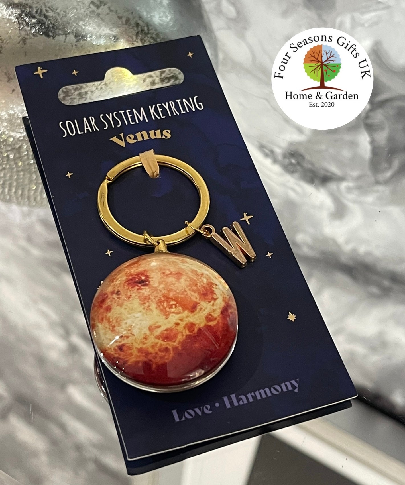 Personalised Double Sided Solar System Themed Enamel Keyring Handbag Charm - Gifts for Him