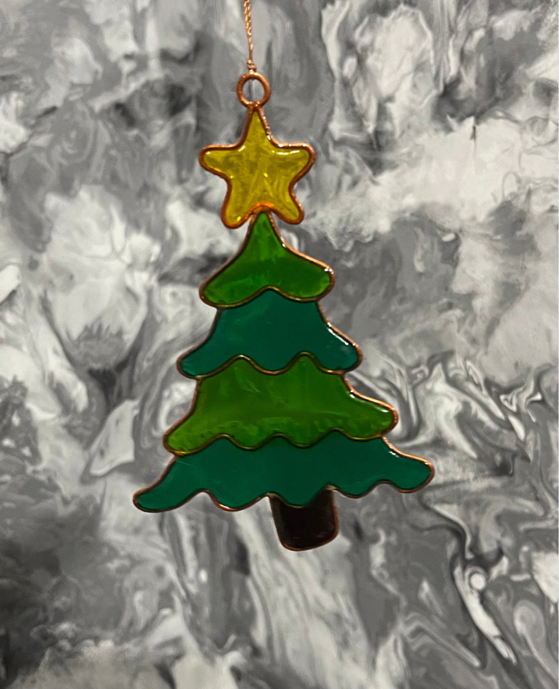 Christmas Tree Resin Hanging Suncatcher Window or Tree Hanger Decoration