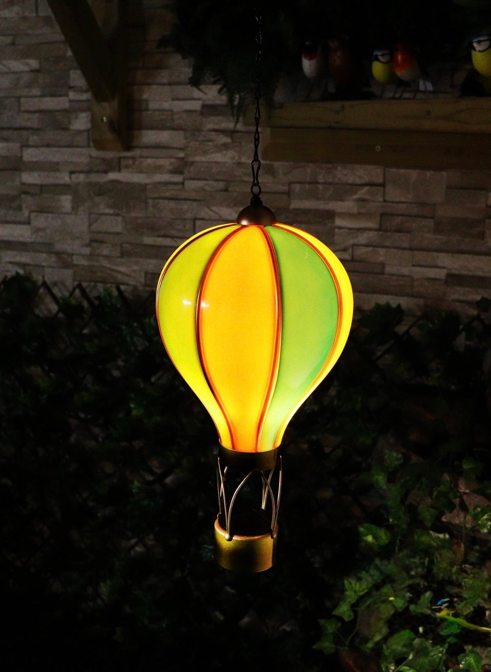 Solar Hot Air Balloon Lantern – Flickering Flame Effect LED Garden Light – Hanging Outdoor Decor – 6 Designs, 2 Sizes