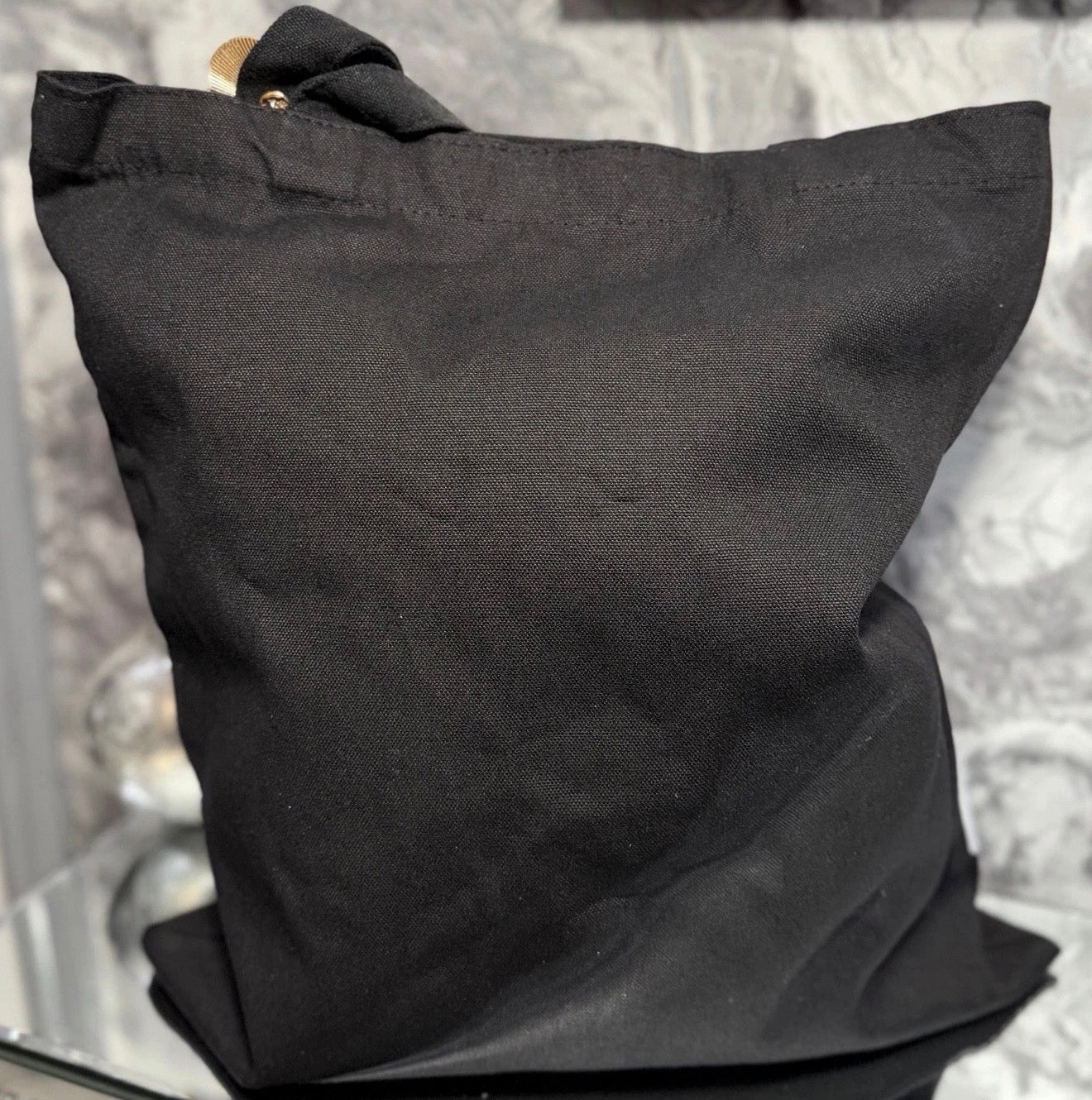 Y2K Checkerboard Canvas Tote Bag Black White Shopper With Heart Pin Badge Gift