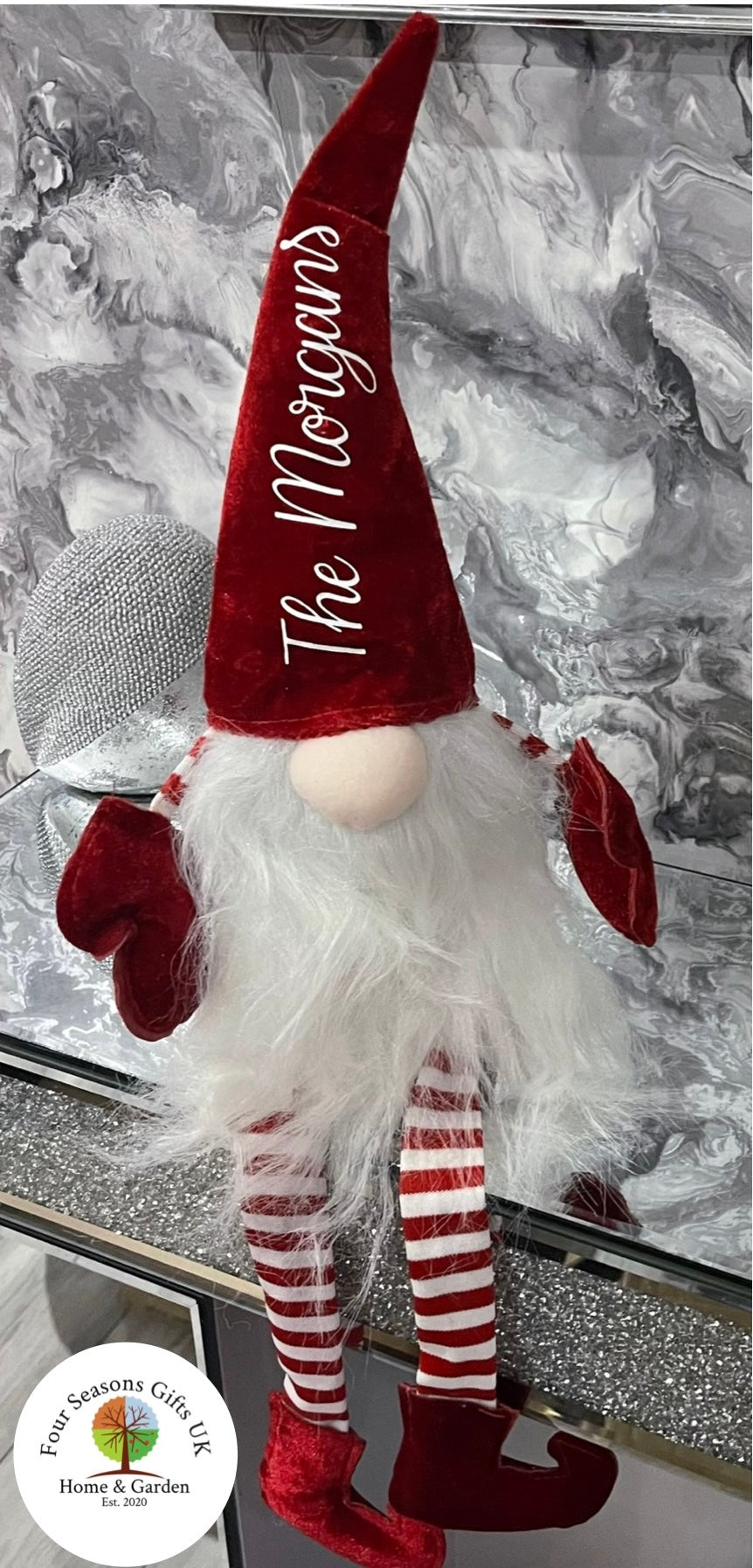 60cm Personalised Red Santa Gonk Plush Shelf Sitter Christmas Ornament