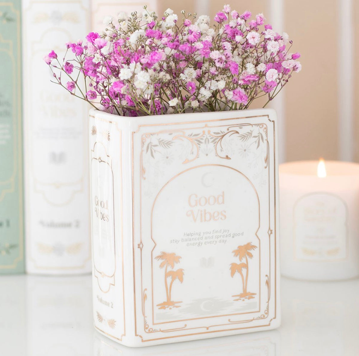 Decorative Ceramic Book Vase – Vintage Style Flower Vase, 3 Designs