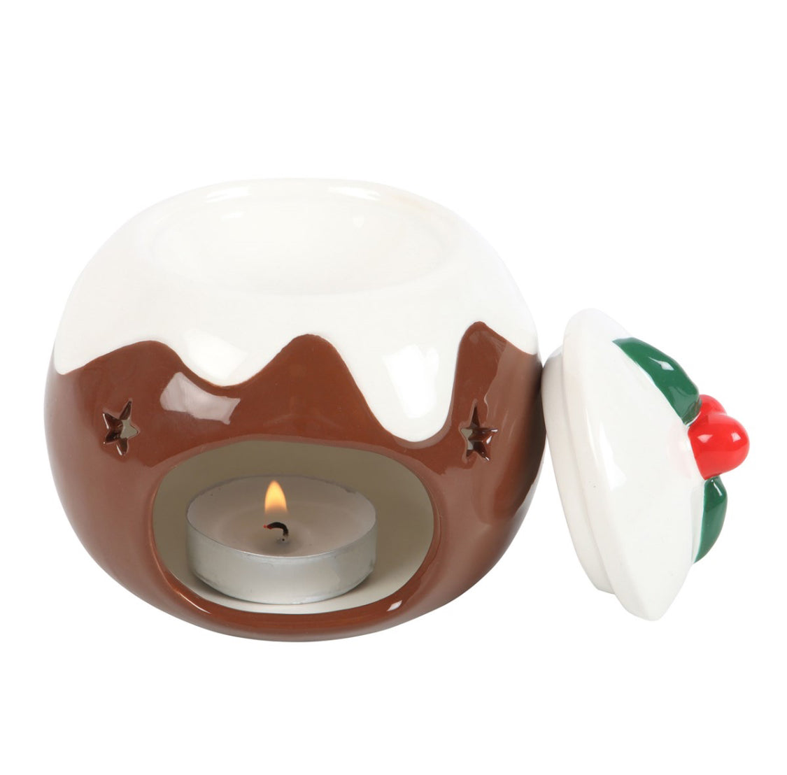 Christmas Pudding Ceramic Oil burner / Wax Melt Warmer