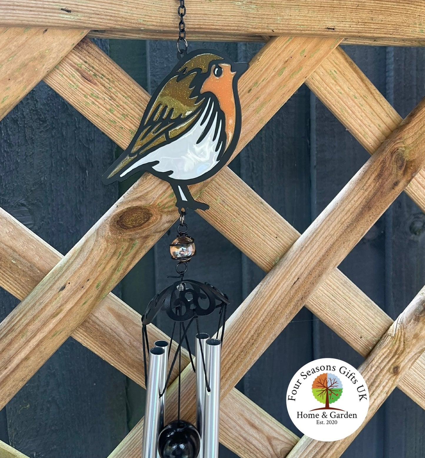 Beautiful Robin Bird Sun-catcher Wind chime With Crystal Effect Dropper