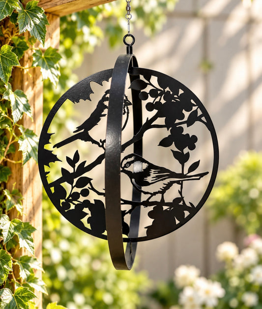 Blue Tit Bird Metal Garden Wind Spinner