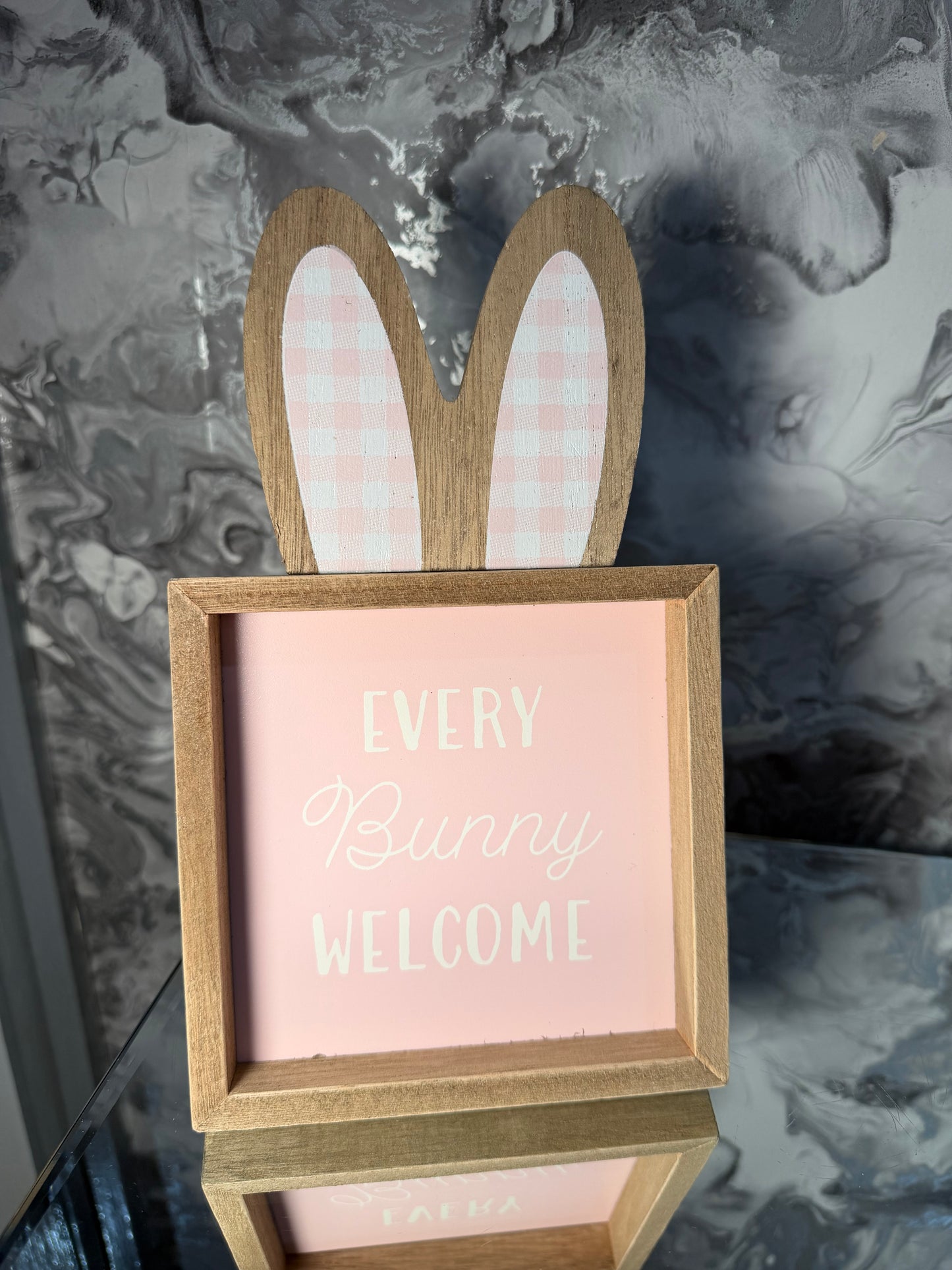 Easter Bunny Wooden Shelf Sign, Spring Decor, Bunny Ears Plaque, Easter Home Decor, Pastel Nursery Decor, Easter Gift Idea