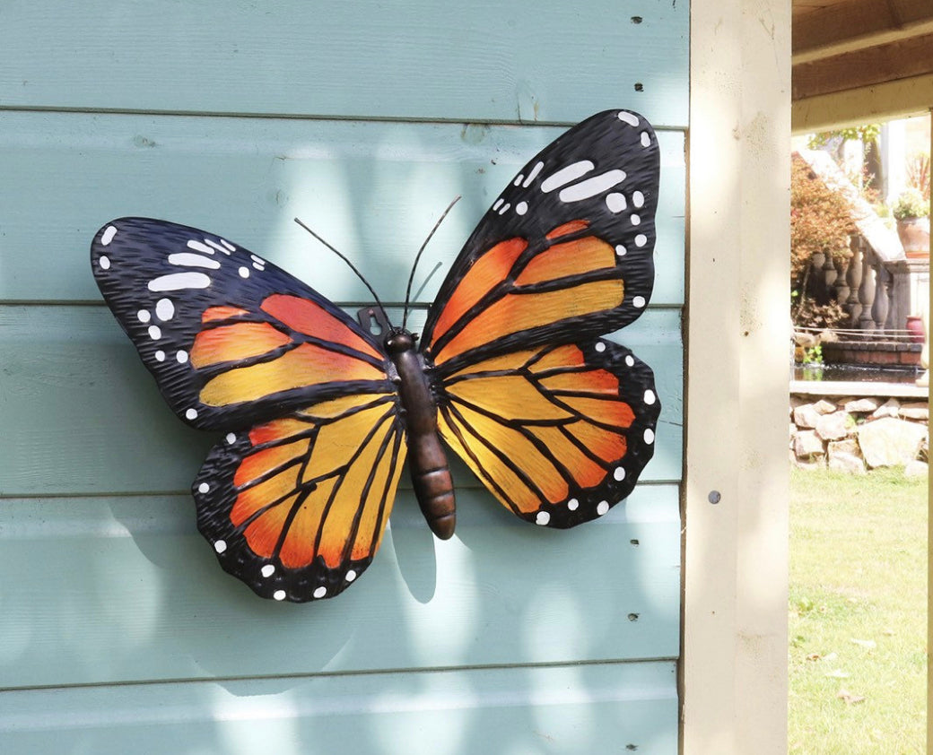 Large Metal Butterfly Garden Wall Art