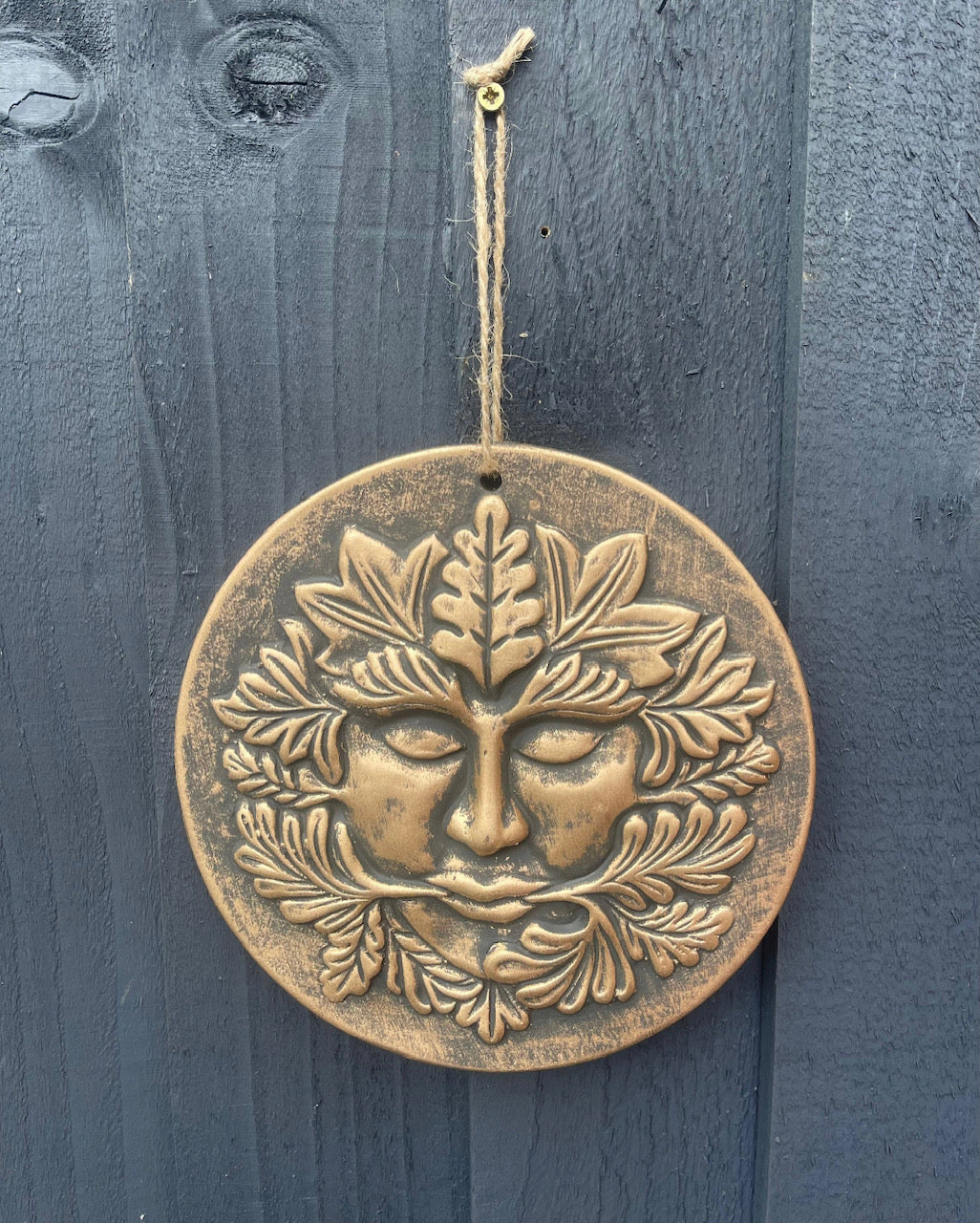 Bronze Green Goddess Terracotta Hanging Garden Wall Plaque