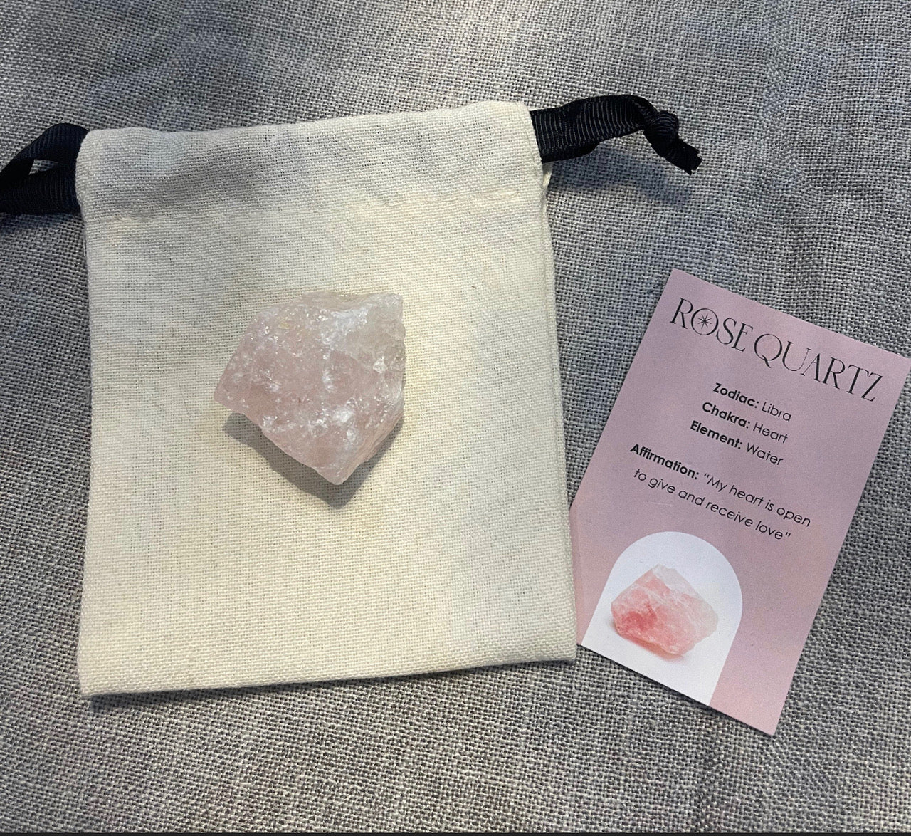 Rose Quartz Healing Natural Rough Crystal Complete with Personalised Storage Pouch