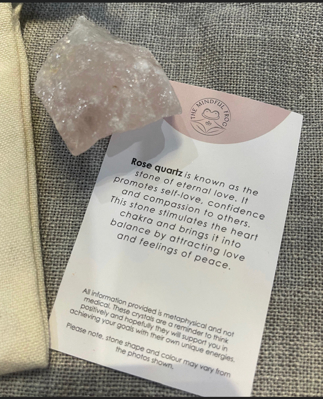 Rose Quartz Healing Natural Rough Crystal Complete with Personalised Storage Pouch