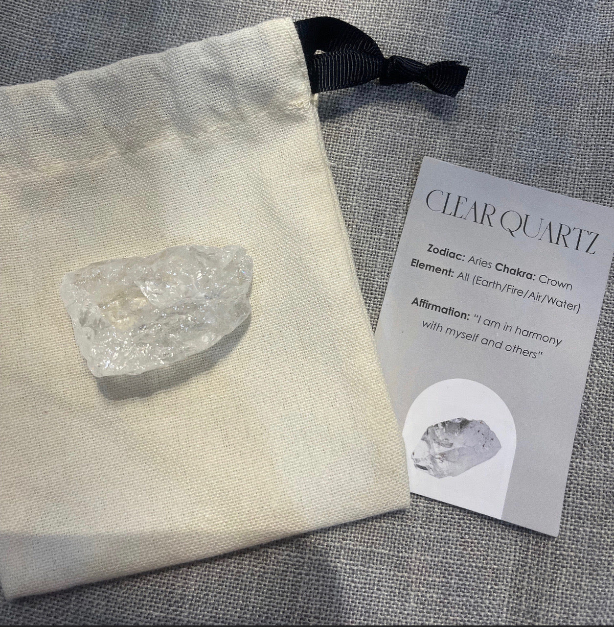 Clear Quartz Healing Natural Rough Crystal Complete with Personalised Storage Pouch