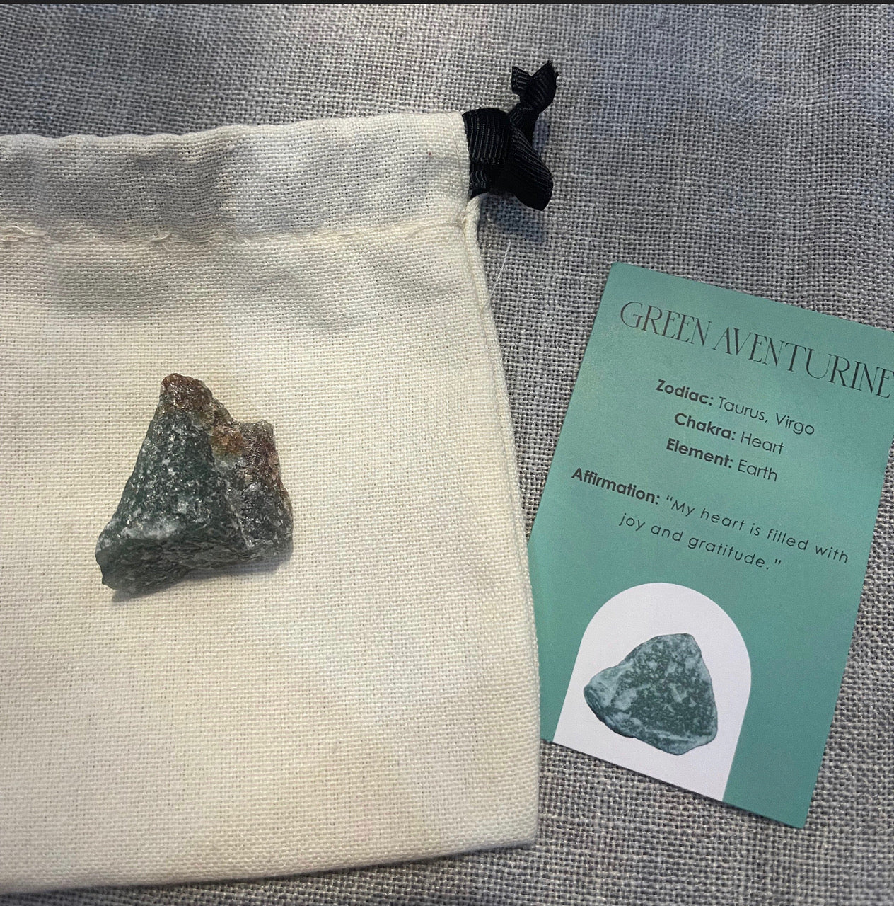 Green Aventurine Healing Natural Rough Crystal Complete with Personalised Storage Pouch