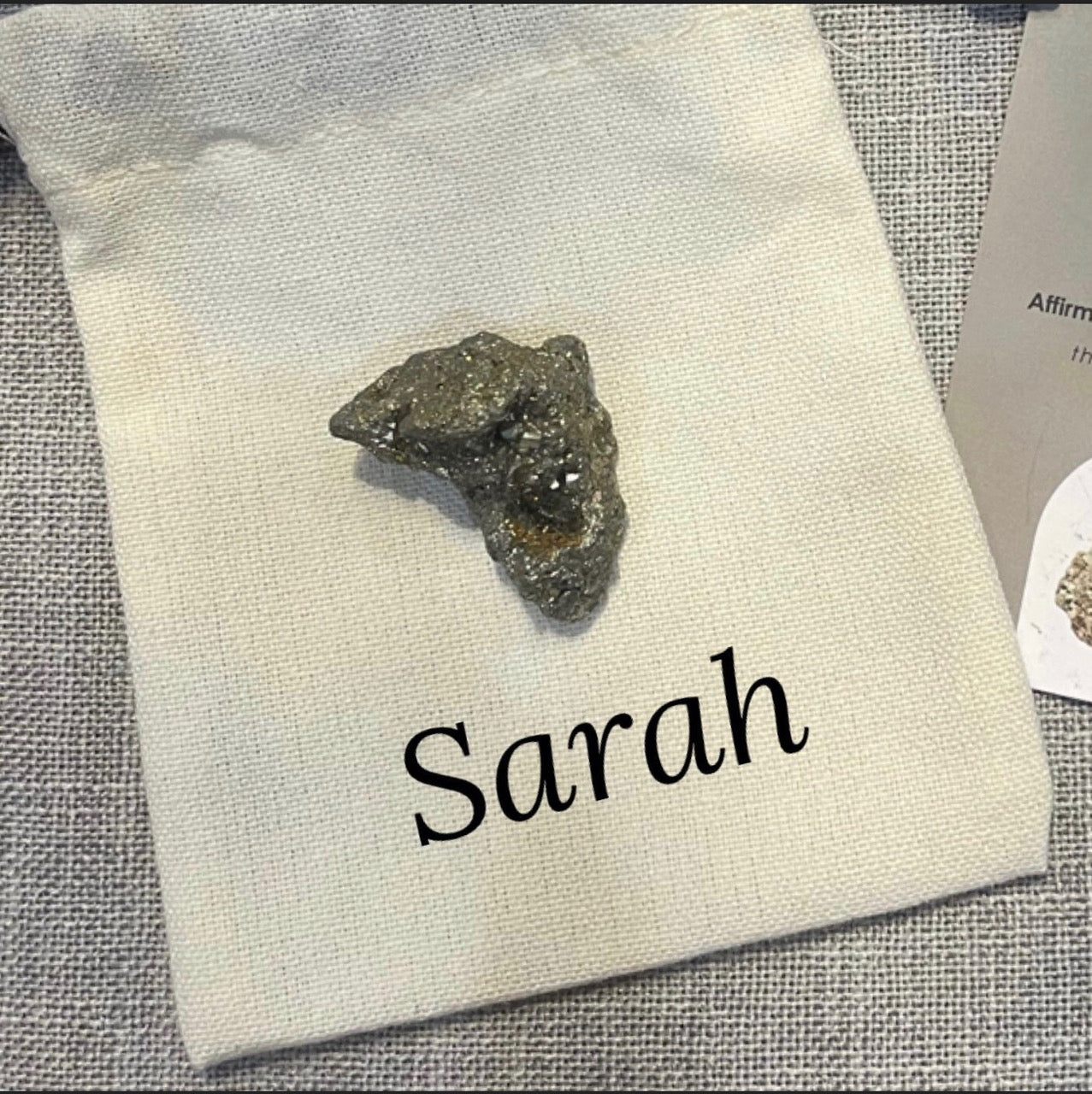 Pyrite Healing Natural Rough Crystal Complete with Personalised Storage Pouch