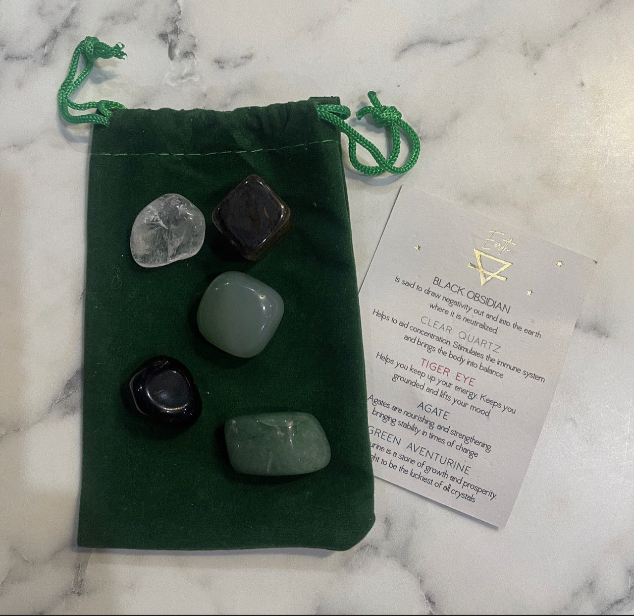 Earth Element Zodiac Crystal Gemstone Set Taurus Virgo Capricorn Birthday Gifts