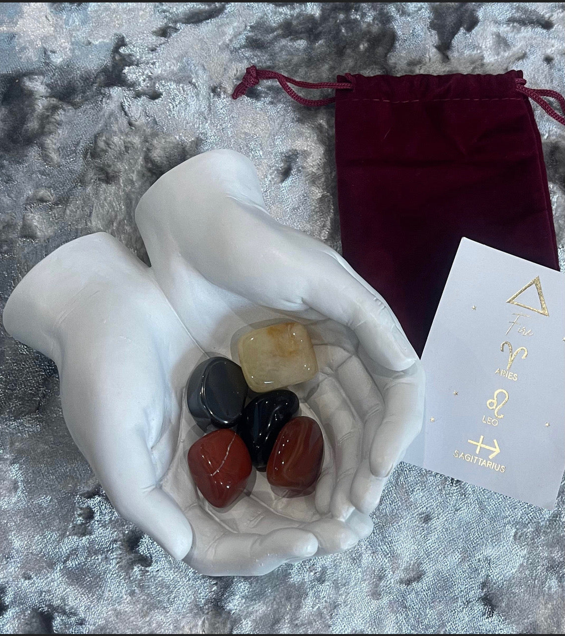 Fire Element Zodiac Crystal Gemstone Set Aries Leo Sagittarius Birthday Gifts